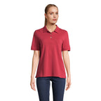 Branded Stretch Fit Women's Polo Shirt in Red