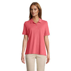 Branded Stretch Fit Women's Polo Shirt in Pink