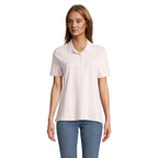 Branded Stretch Fit Women's Polo Shirt in Pink