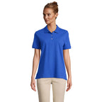 Branded Stretch Fit Women's Polo Shirt in Blue