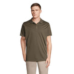 Branded Recycled Sports Polo Shirt in Green