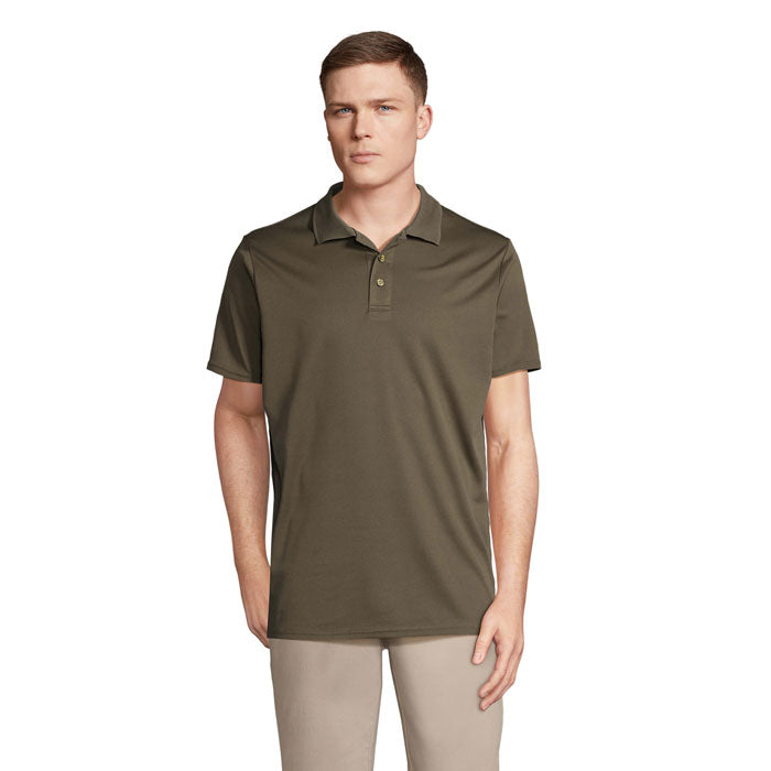 Branded Recycled Sports Polo Shirt in Green