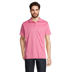 Branded Recycled Sports Polo Shirt in Pink