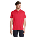 Branded Recycled Sports Polo Shirt in Red