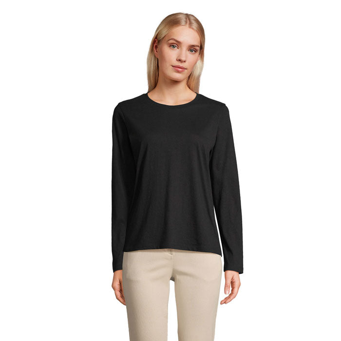 Branded Long Sleeve Women's T-Shirt in Black