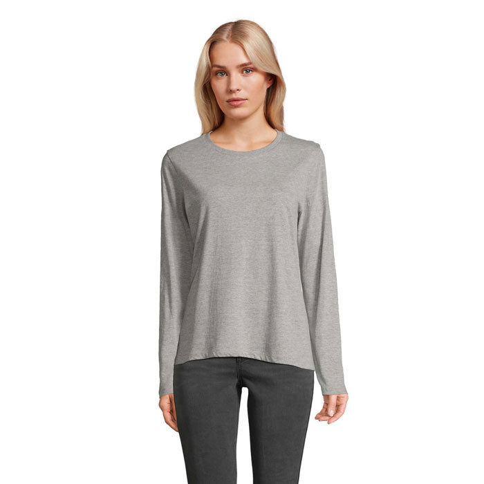 Branded Long Sleeve Women's T-Shirt in Grey