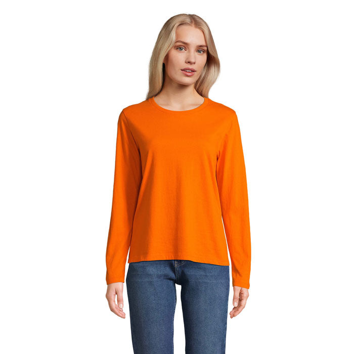 Branded Long Sleeve Women's T-Shirt in Orange