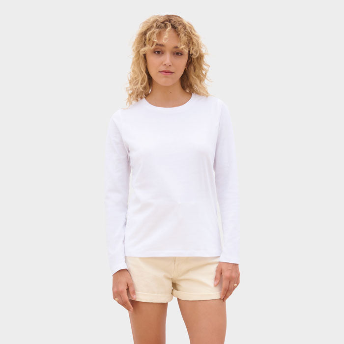 Branded Long Sleeve Women's T-Shirt in use