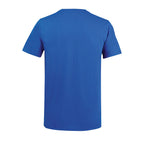 Blue branded recycled blend t-shirt, back view