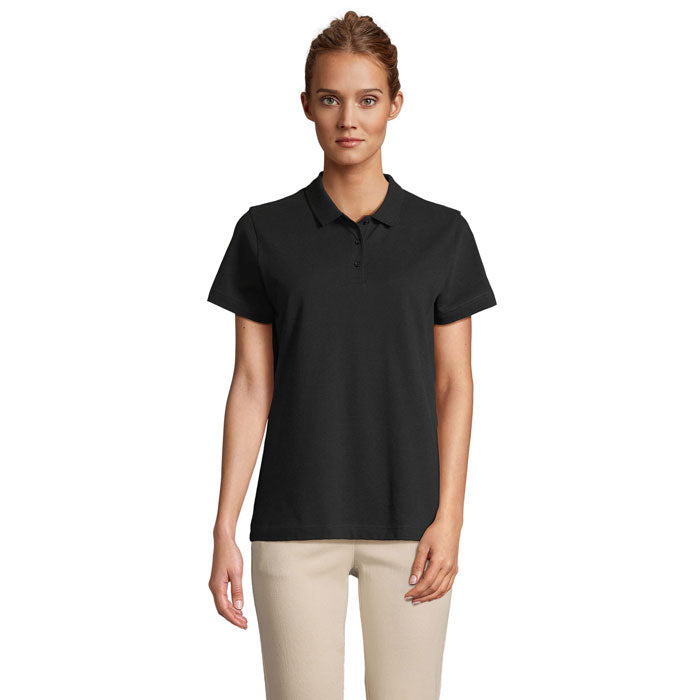 Branded Women's Polo Shirt in Black