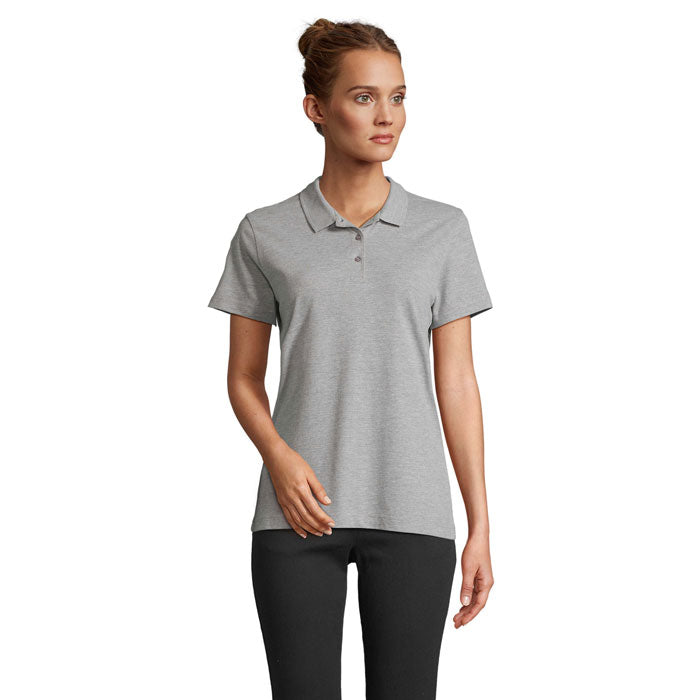 Branded Women's Polo Shirt in Grey