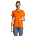 Branded Women's Polo Shirt in Orange
