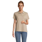 Branded Women's Polo Shirt in Brown