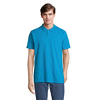 Branded Unisex Polo Shirt in Blue