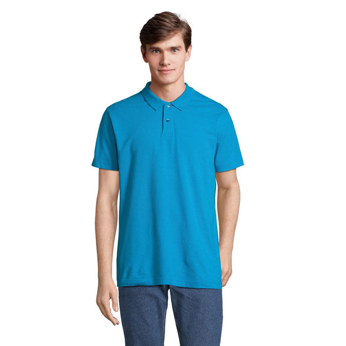 Branded Unisex Polo Shirt in Blue
