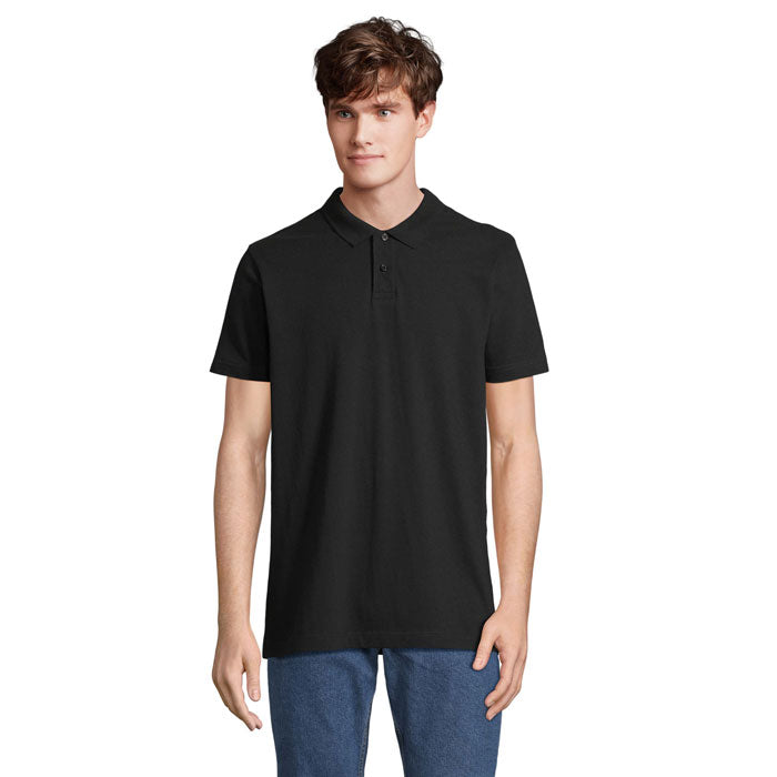 Branded Unisex Polo Shirt in Black