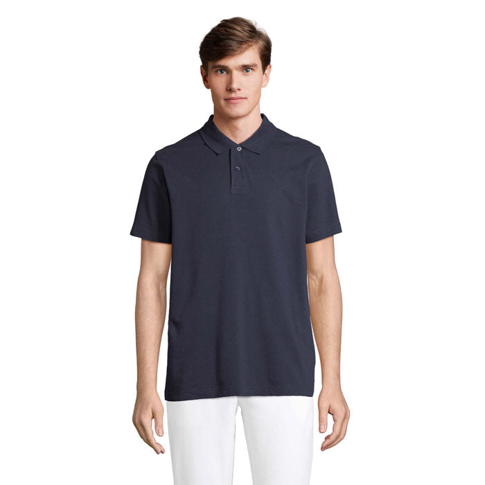 Branded Unisex Polo Shirt in Blue