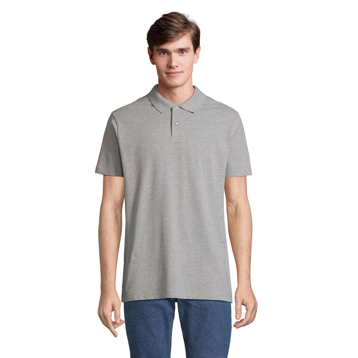 Branded Unisex Polo Shirt in Grey
