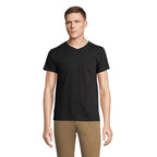 Branded V-Neck T-Shirt in Black