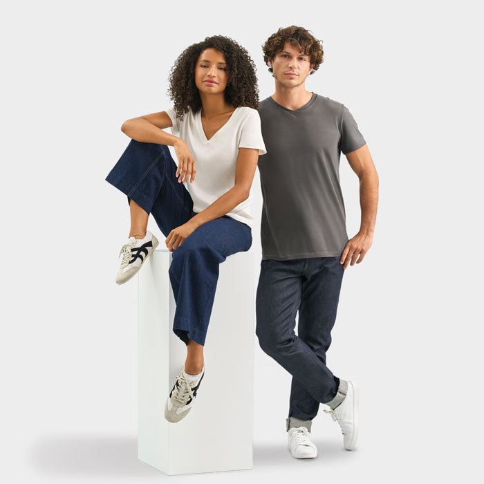 Branded V-Neck T-Shirt in use