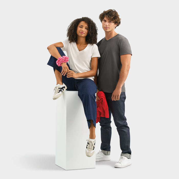 Branded V-Neck T-Shirt in use