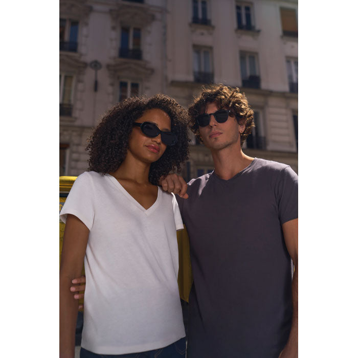 Branded V-Neck T-Shirt in use
