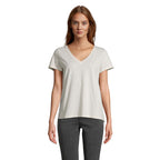 Branded V-Neck Women's T-Shirt in White