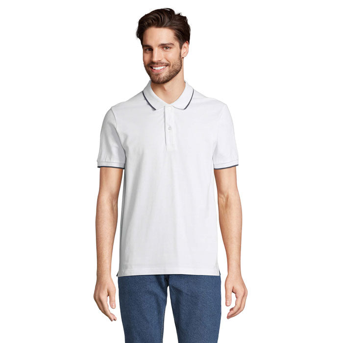 Branded Contrast Stripe Polo Shirt colour option FV