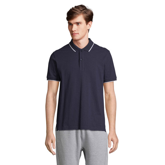 Branded Contrast Stripe Polo Shirt colour option FW