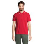 Branded Contrast Stripe Polo Shirt colour option KA