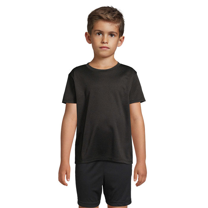 Branded Kids Sports T-Shirt in Black