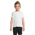 Branded Kids Sports T-Shirt in White