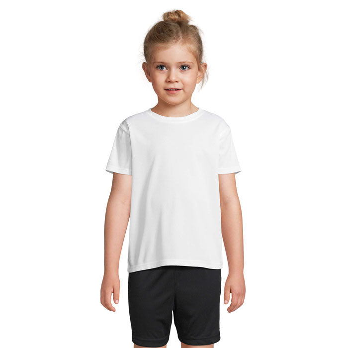 Branded Kids Sports T-Shirt in White