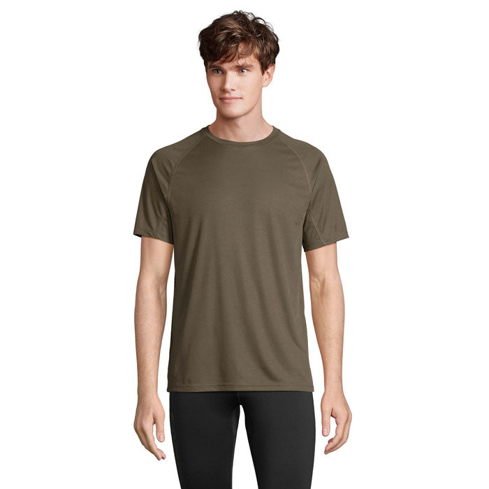 Branded Recycled Raglan T-Shirt in Green