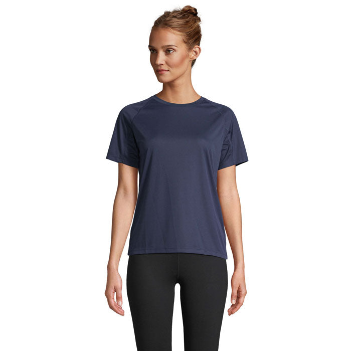 Branded Recycled Raglan Women's T-Shirt in Blue