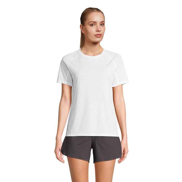 Branded Recycled Raglan Women's T-Shirt in White