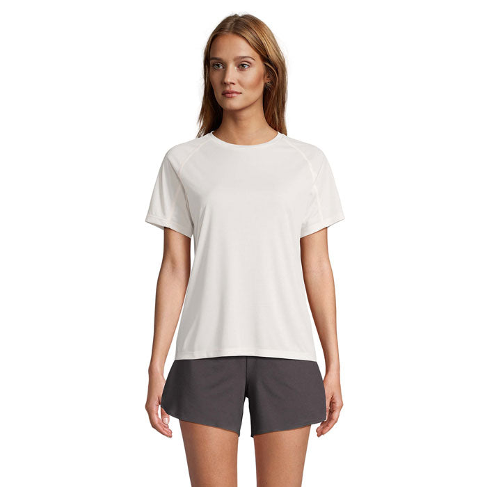 Branded Recycled Raglan Women's T-Shirt in White