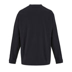 Black branded recycled oversized long sleeve t-shirt, back view