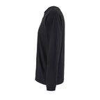Black branded recycled oversized long sleeve t-shirt, side view