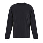 Black branded recycled oversized long sleeve t-shirt, front view