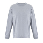 Branded Recycled Oversized Long Sleeve T-Shirt in Grey