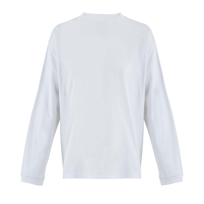 Branded Recycled Oversized Long Sleeve T-Shirt in White