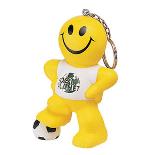 Branded Smiley Football Man Stress Toy Keyring