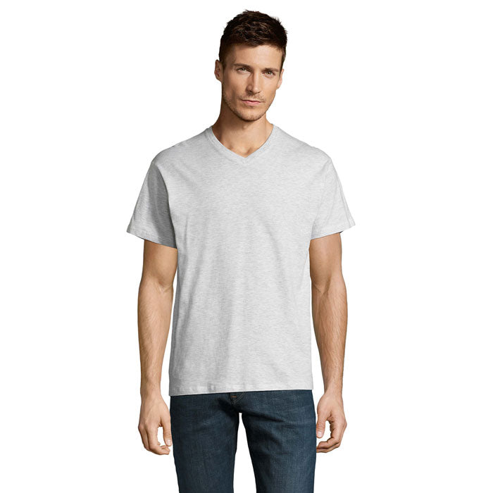 Branded Value V-Neck T-Shirt in Grey