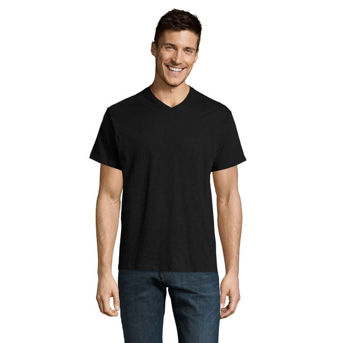Branded Value V-Neck T-Shirt in Black