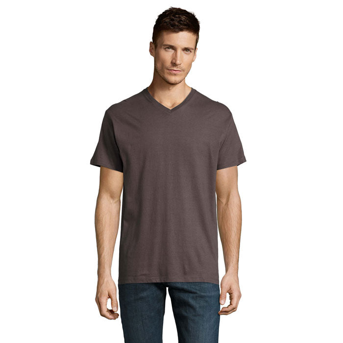 Branded Value V-Neck T-Shirt in Grey