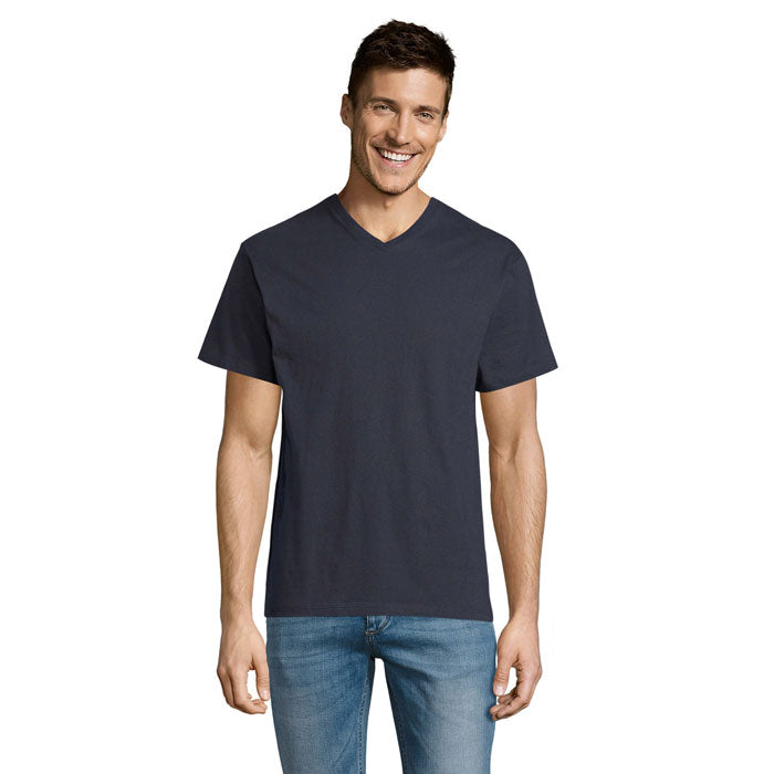 Branded Value V-Neck T-Shirt in Blue