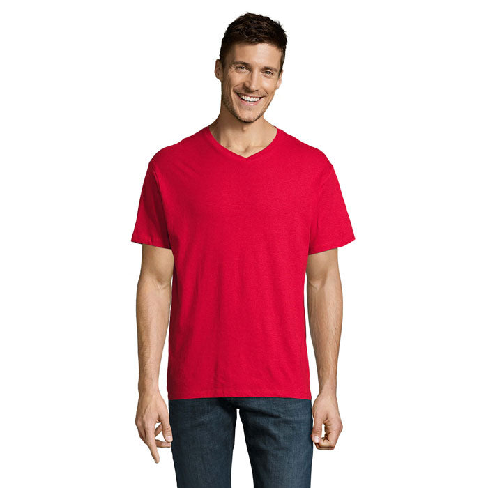 Branded Value V-Neck T-Shirt in Red