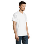 White branded value V-neck t-shirt, side view