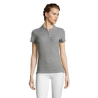 Branded Heavyweight Women's Polo Shirt in Grey